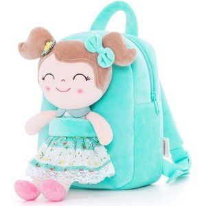 Super Cute Kids Girls Backpacks Girls Plush Bags  Green 9"
